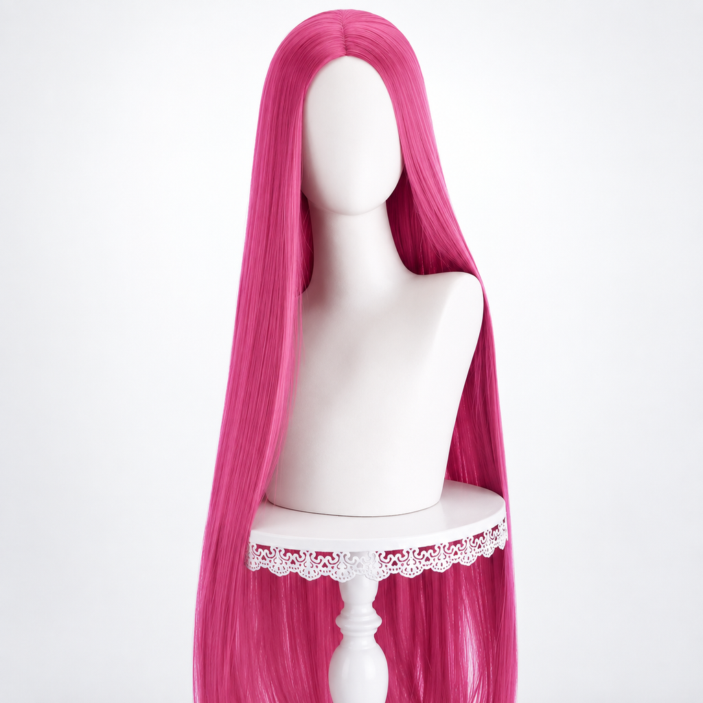 Glowy™ Long Pink Straight Wig – 100cm Heat-Resistant