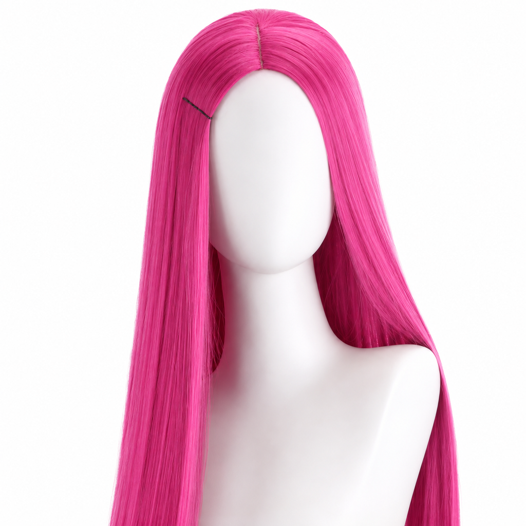 Glowy™ Long Pink Straight Wig – 100cm Heat-Resistant