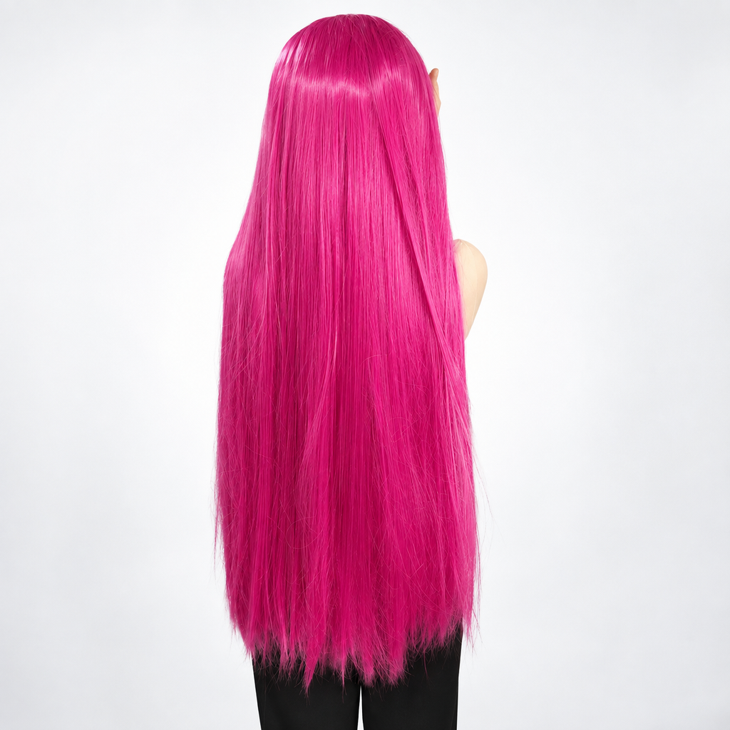 Glowy™ Long Pink Straight Wig – 100cm Heat-Resistant