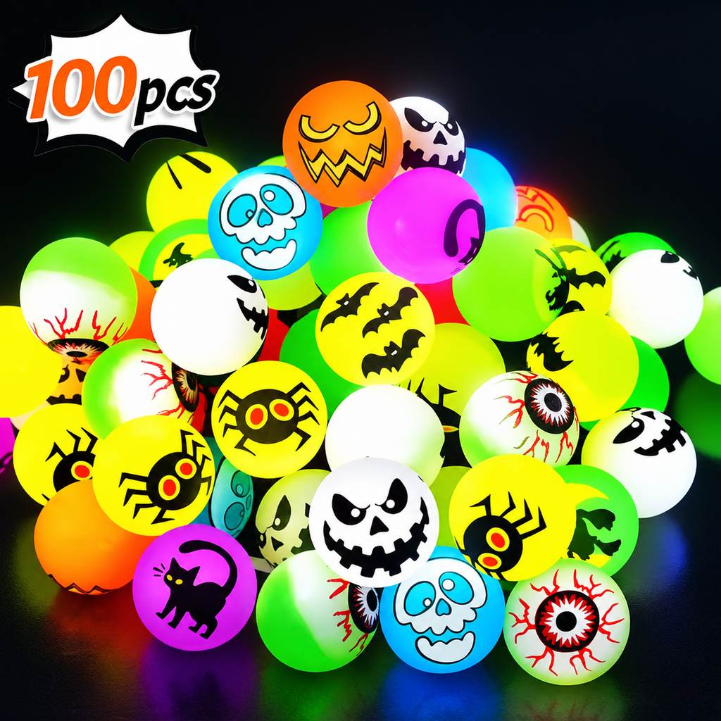 Glowy™ Halloween Glow Bouncing Balls – 100PCS
