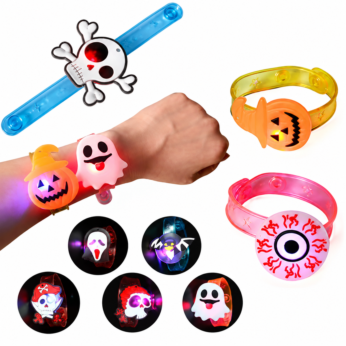 Glowy™ Halloween LED Glow Rings & Bracelets – 10/20PCS