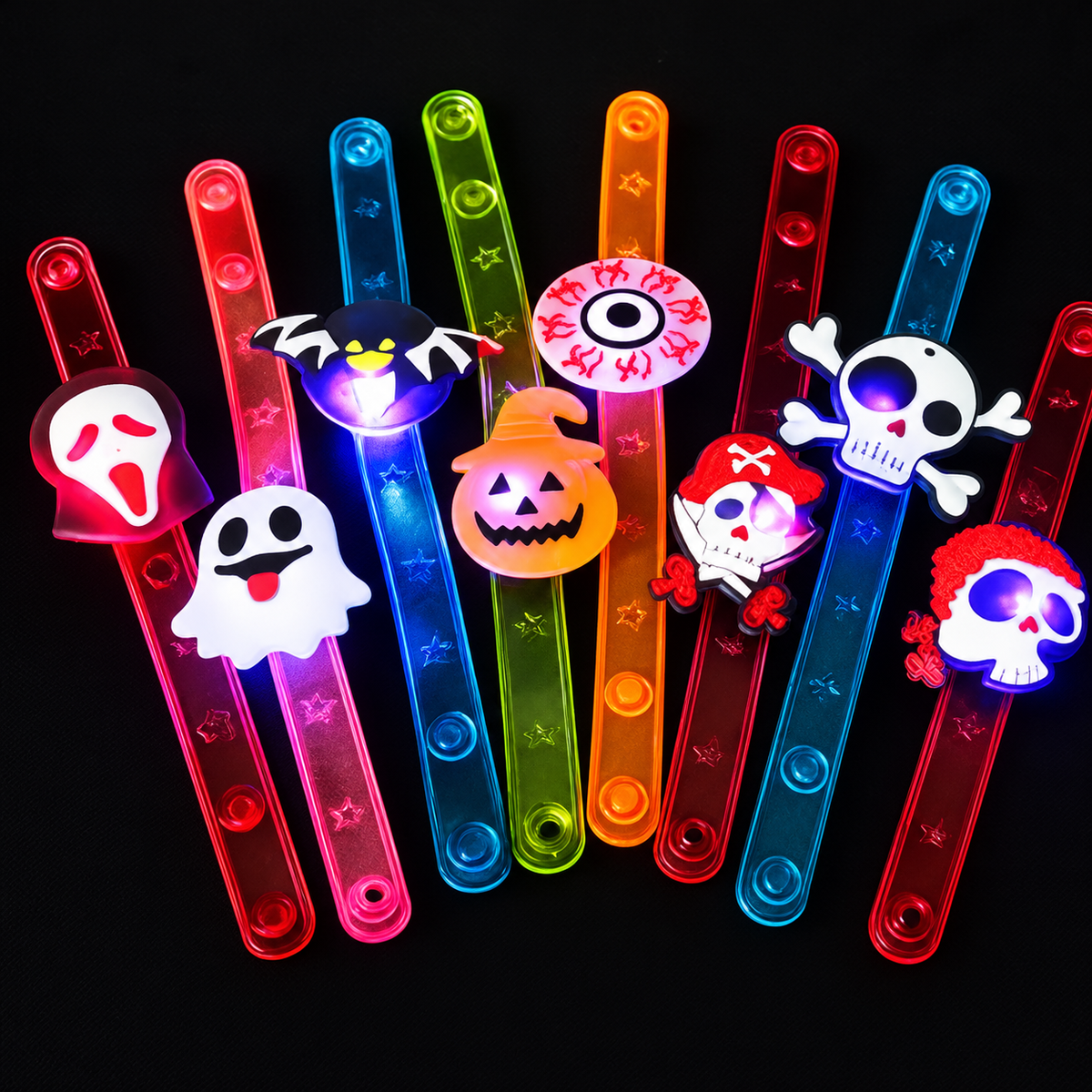 Glowy™ Halloween LED Glow Rings & Bracelets – 10/20PCS