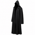 Glowy™ Black Hooded Wizard Robe for Halloween Cosplay