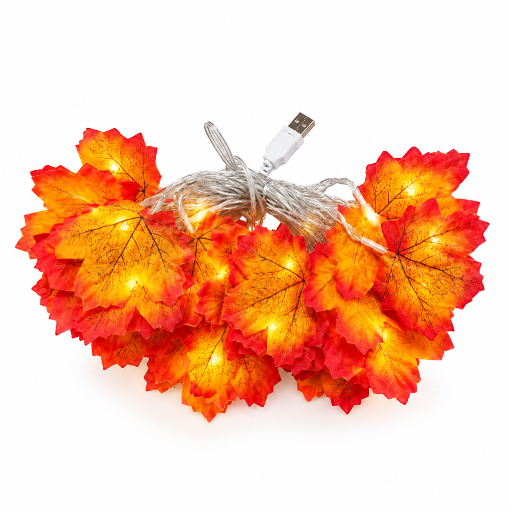 Glowy™ Halloween Maple Leaf LED Garland