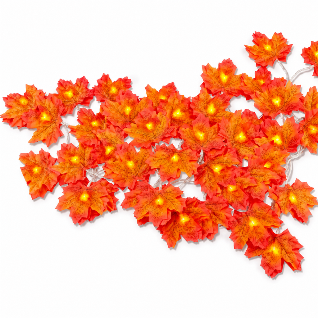 Glowy™ Halloween Maple Leaf LED Garland