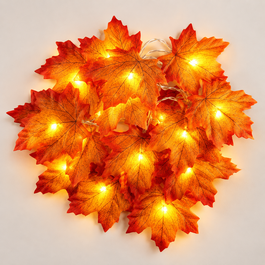 Glowy™ Halloween Maple Leaf LED Garland