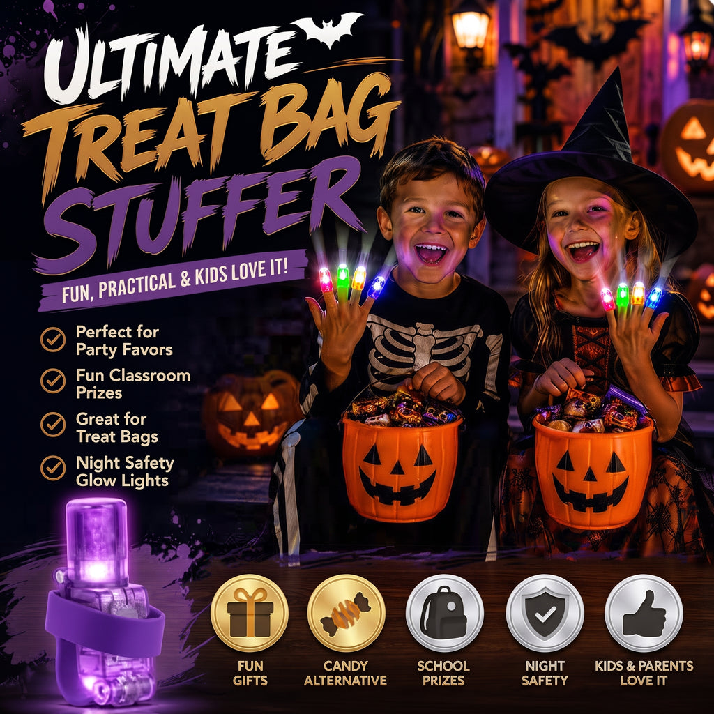 Glowy™ Halloween Finger Projector Lights – 36-Piece Spooky Party Set