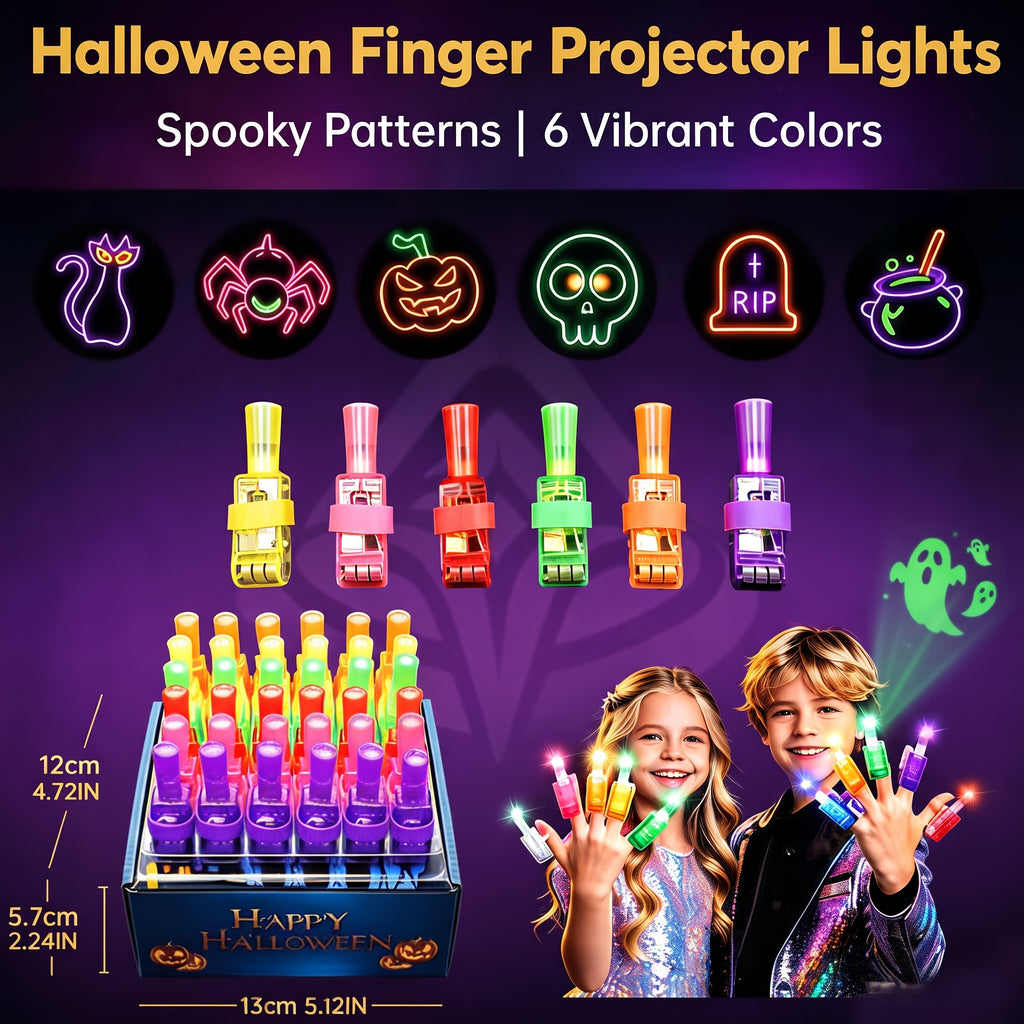 Glowy™ Halloween Finger Projector Lights – 12 Spooky Patterns