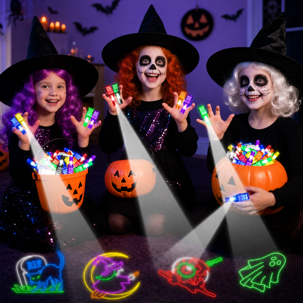 Glowy™ Halloween Finger Projector Lights – 12 Spooky Patterns