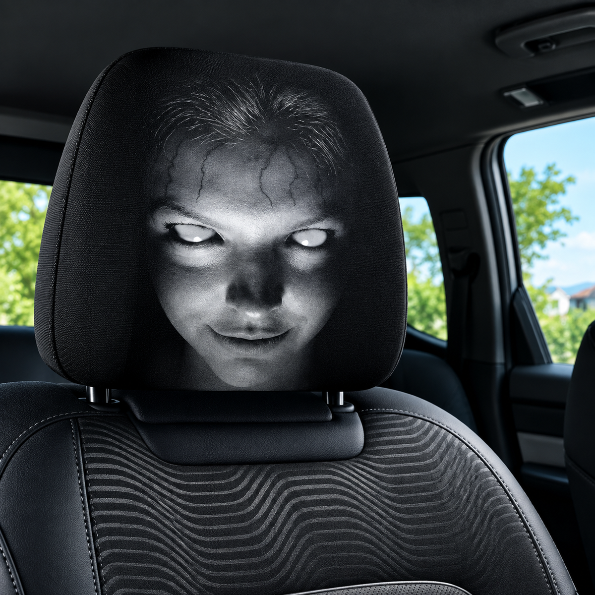 Glowy™ Halloween Horror Car Headrest Cover 2Pcs – Universal Seat Protector