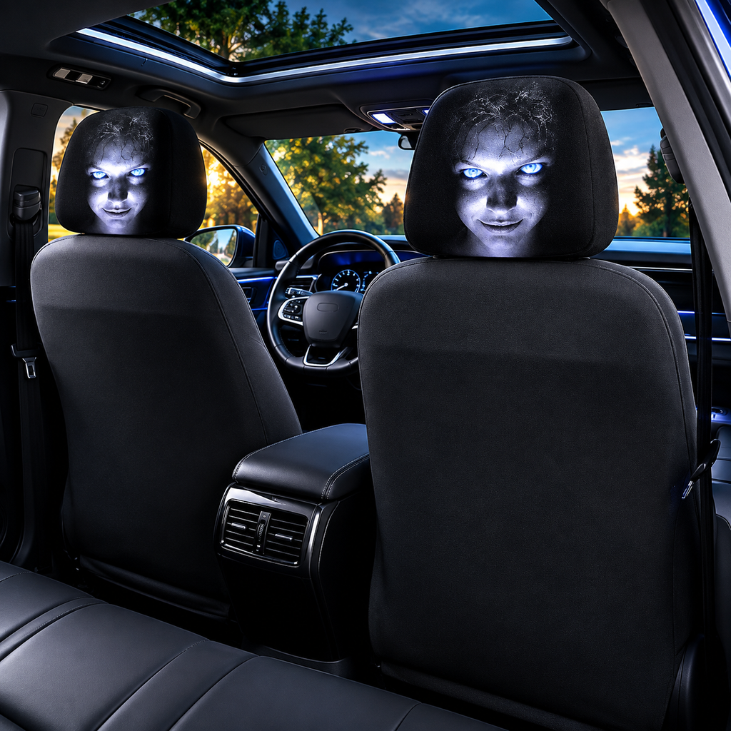 Glowy™ Halloween Horror Car Headrest Cover 2Pcs – Universal Seat Protector