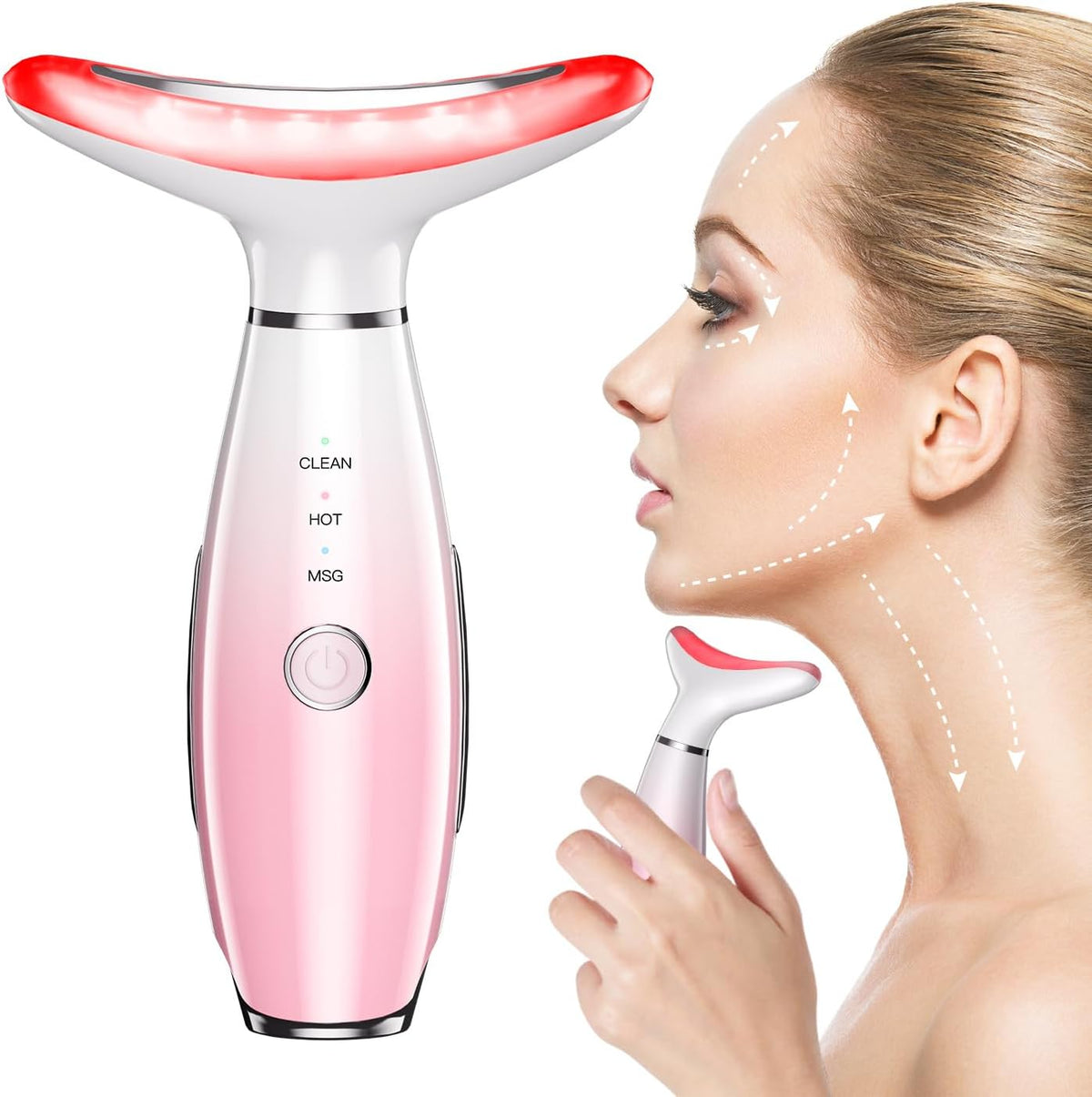 Facial massager curved head close-up