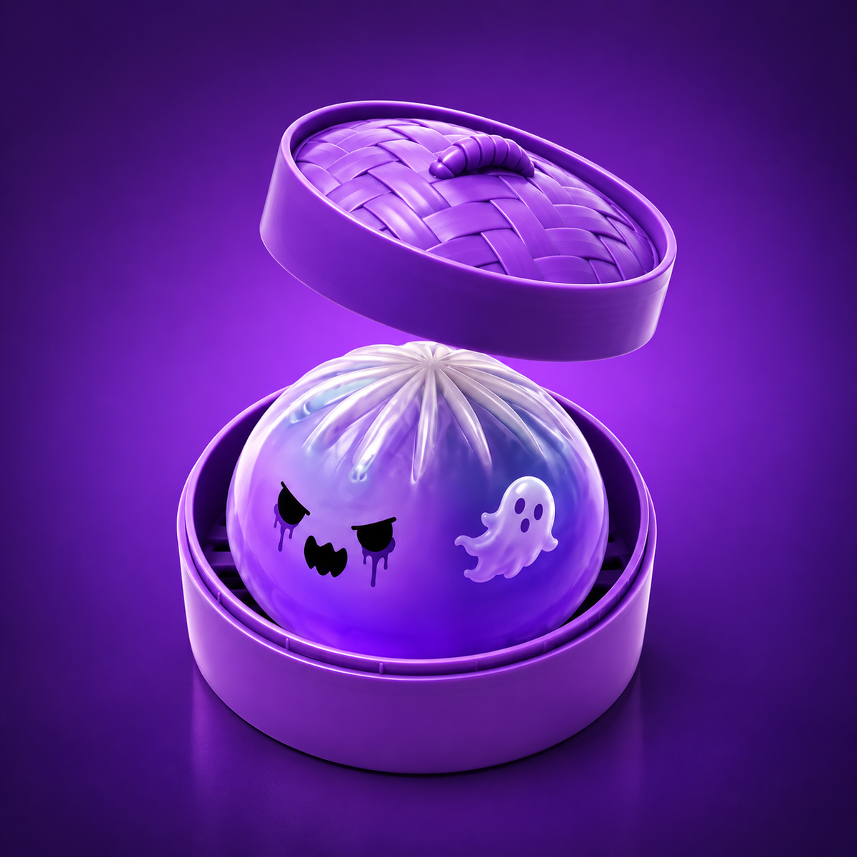 Halloween Ghost Squishy Toy, Soft Slow Rebound Glitter Sensory Stress Relief Toy, Purple Decompression Fidget Gift