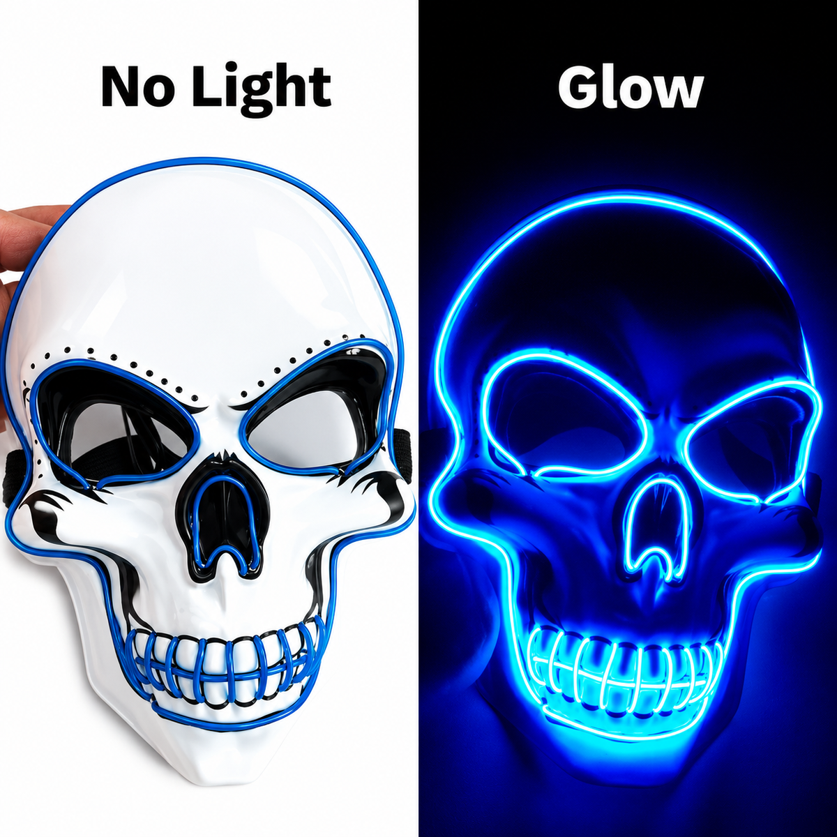 Glowy™ LED Skull Halloween Mask – Colorful Light-Up Costume