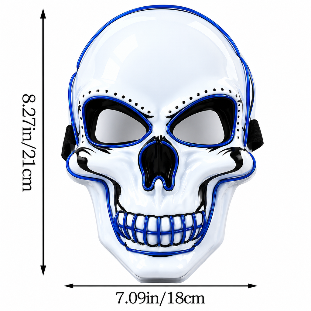 Glowy™ LED Skull Halloween Mask – Colorful Light-Up Costume