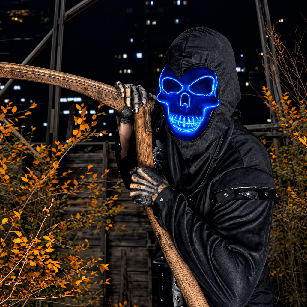 Glowy™ LED Skull Halloween Mask – Colorful Light-Up Costume