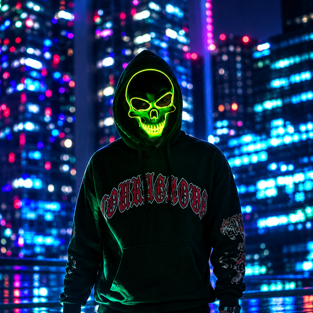 Glowy™ LED Skull Halloween Mask – Colorful Light-Up Costume