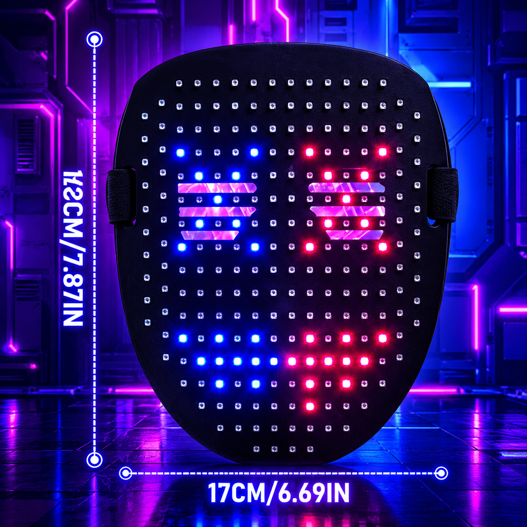 Glowy™ Gesture-Controlled LED Halloween Mask – 50 Light-Up Patterns