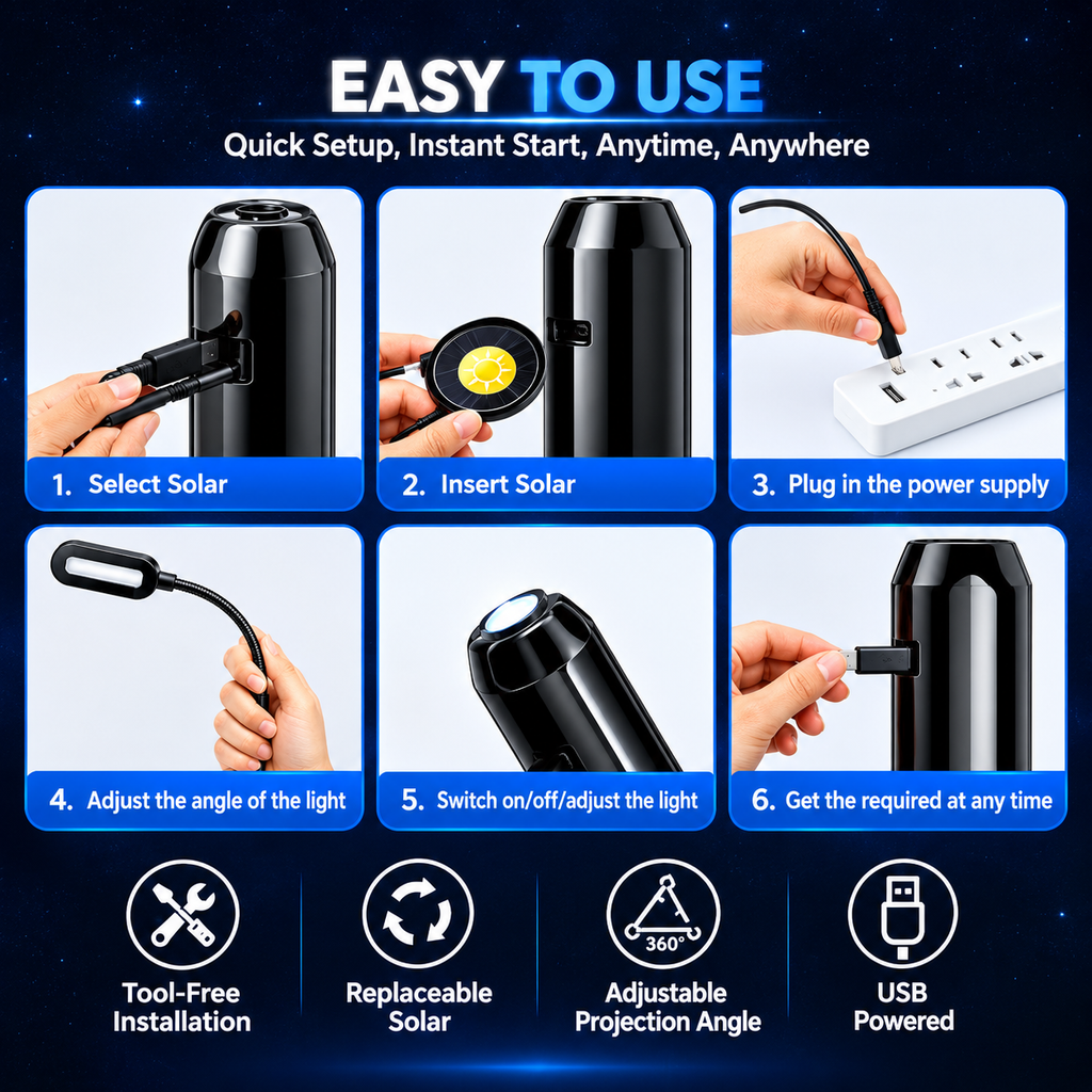 Glowy™ Halloween Projector Light – 12 Spooky Patterns & 360° Rotation