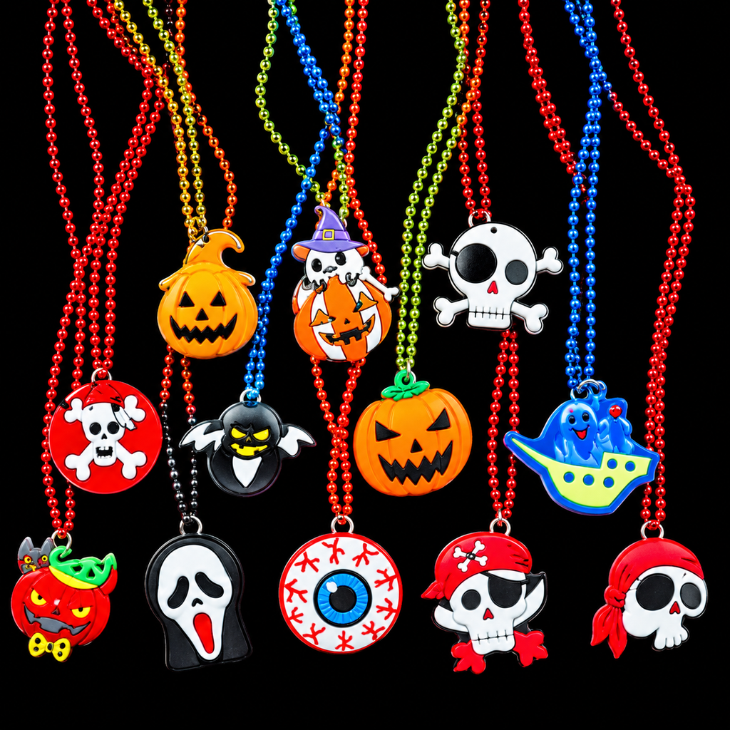 Glowy™ Halloween LED Glow Necklace & Wristband Set – 24-Piece Party Favors