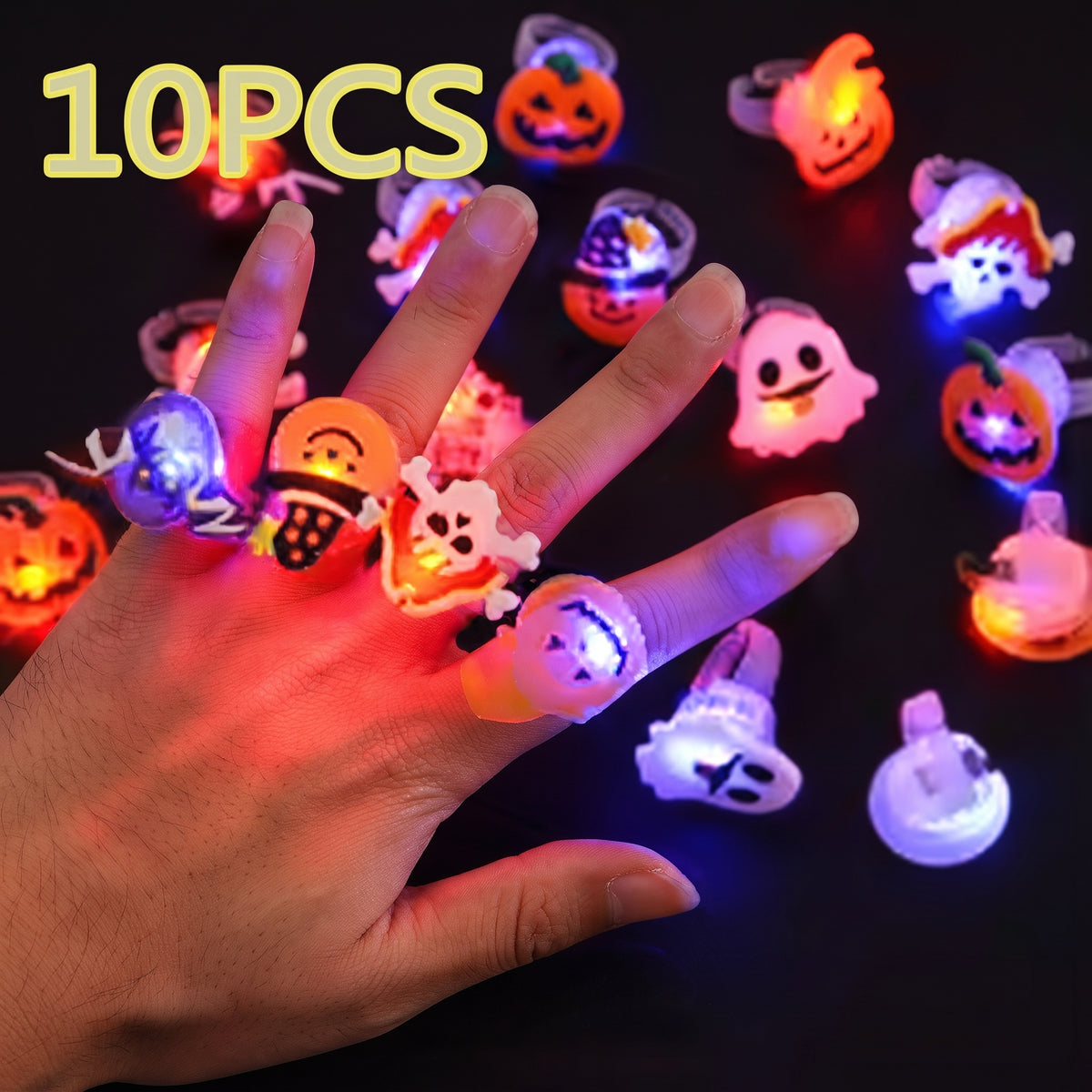 Glowy™ Halloween LED Glow Rings & Bracelets – 10/20PCS