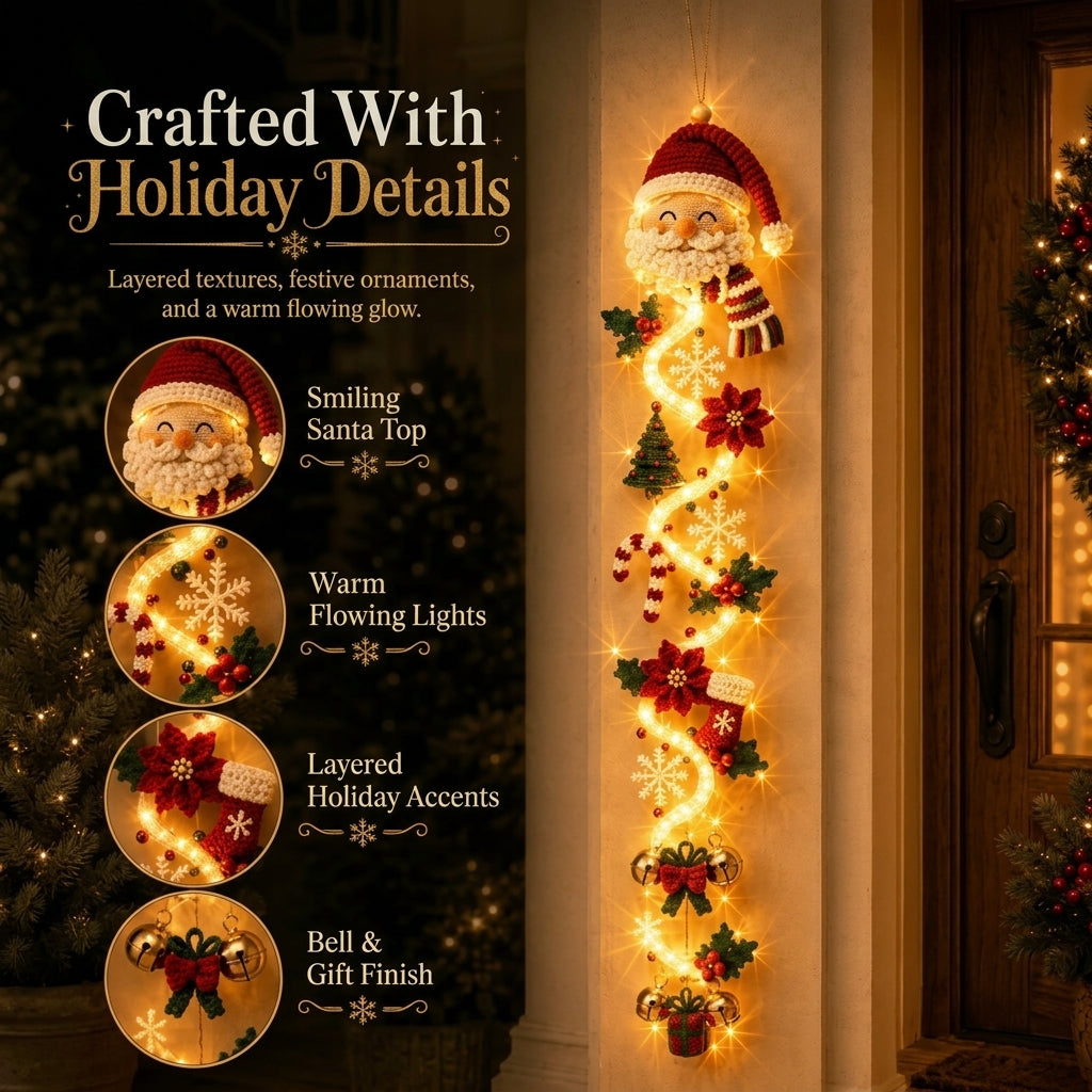 Light-Up Snowman Hanging Christmas Garland – 47" Vertical LED Porch & Door Wall Decor