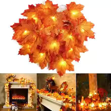 Glowy™ Halloween Maple Leaf LED Garland