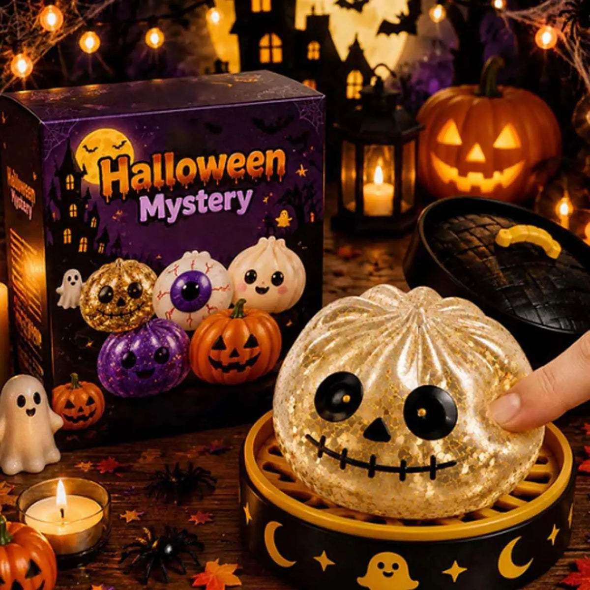 Glowy™ Halloween Dumpling Squishy Toy – Slow-Rising Kawaii Stress Relief Fidget