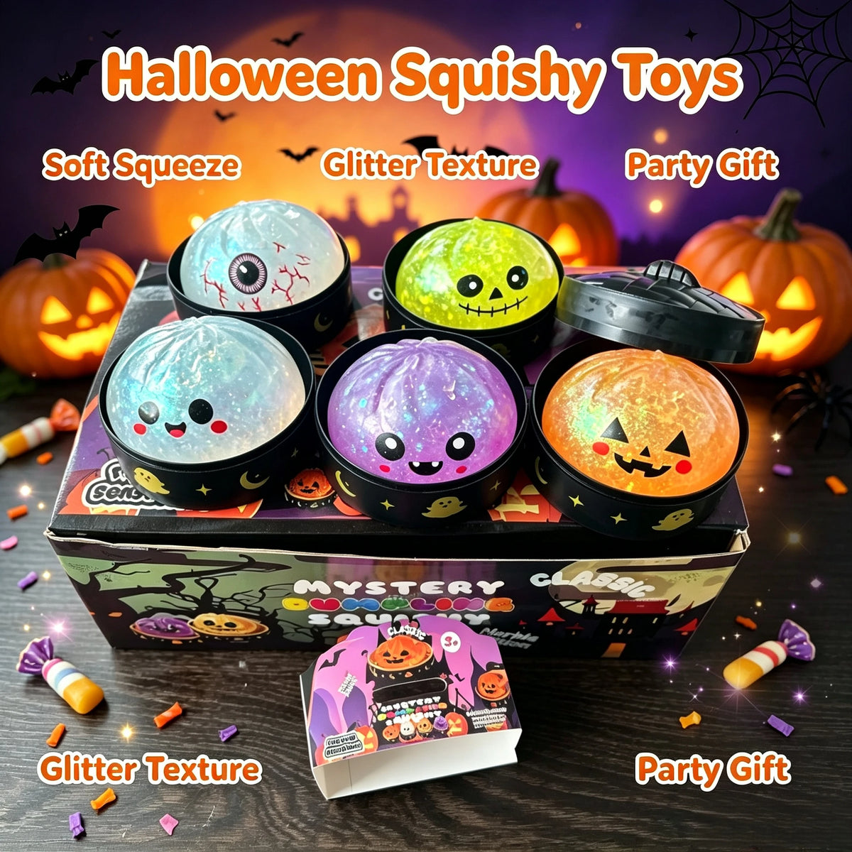 Glowy™ Halloween Dumpling Squishy Toy – Slow-Rising Kawaii Stress Relief Fidget