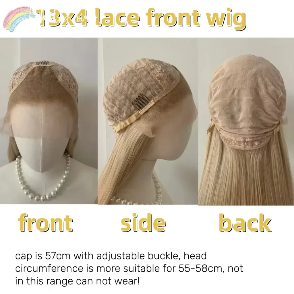Glowy™ 26" Pink Lace Front Wig – Long Straight Heat-Resistant Synthetic Hair