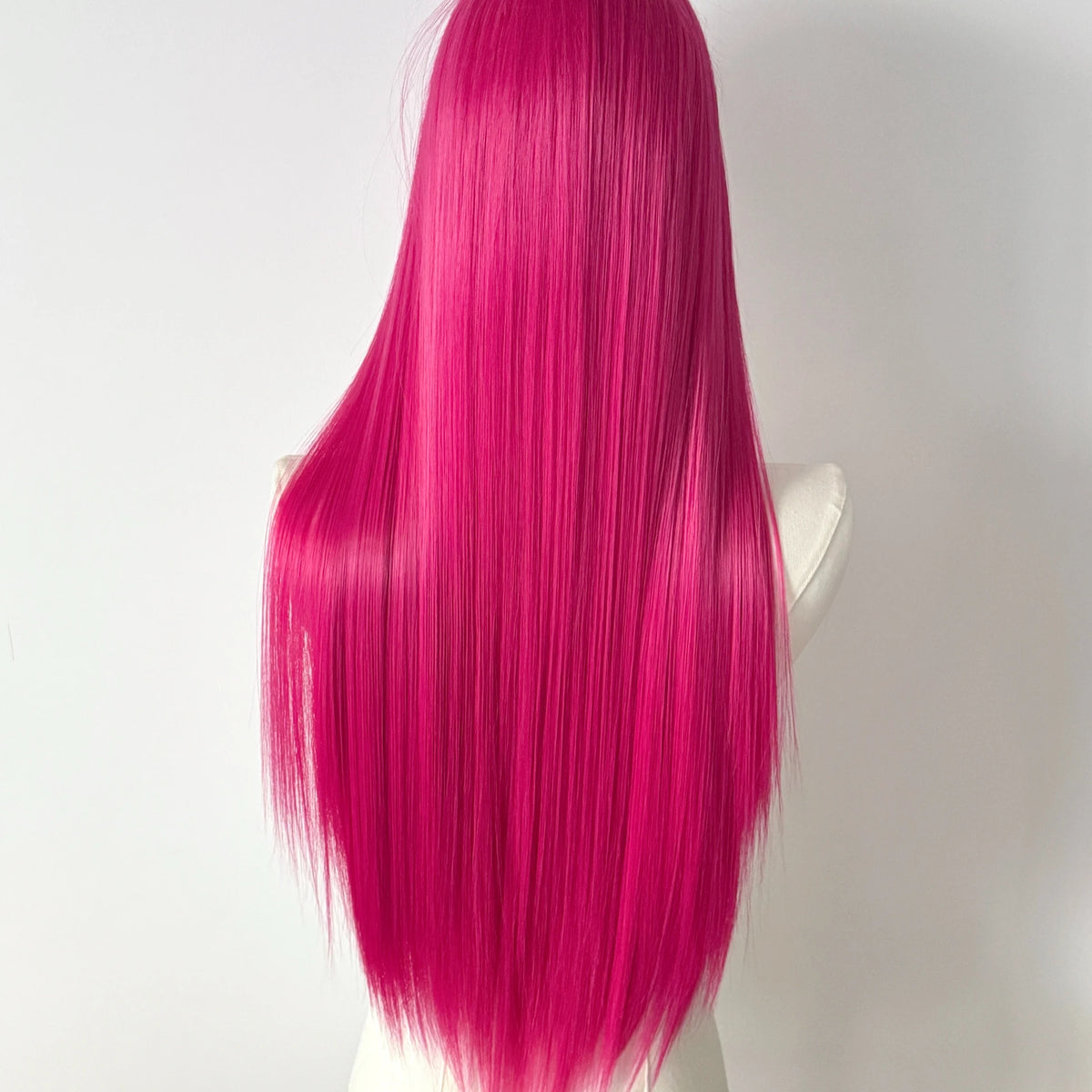 Glowy™ 26" Pink Lace Front Wig – Long Straight Heat-Resistant Synthetic Hair