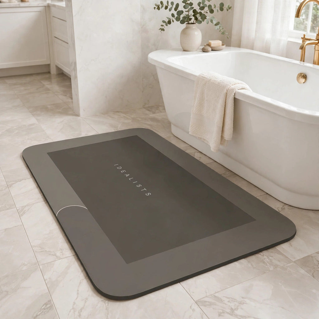 Diatomaceous Earth Bath Mat IDEALISTS in bathroom