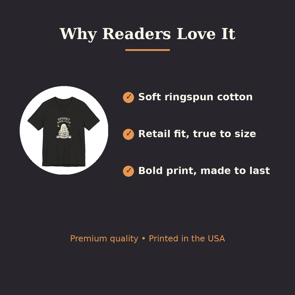 Spooky Book Club Shirt - benefits: ringspun cotton, retail fit, printed in USA