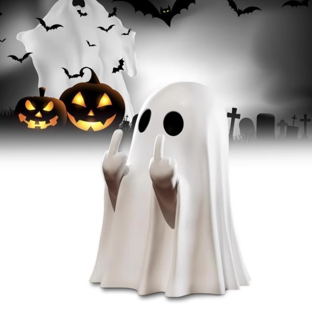 Ghost Halloween statue lifestyle - spooky Halloween scene
