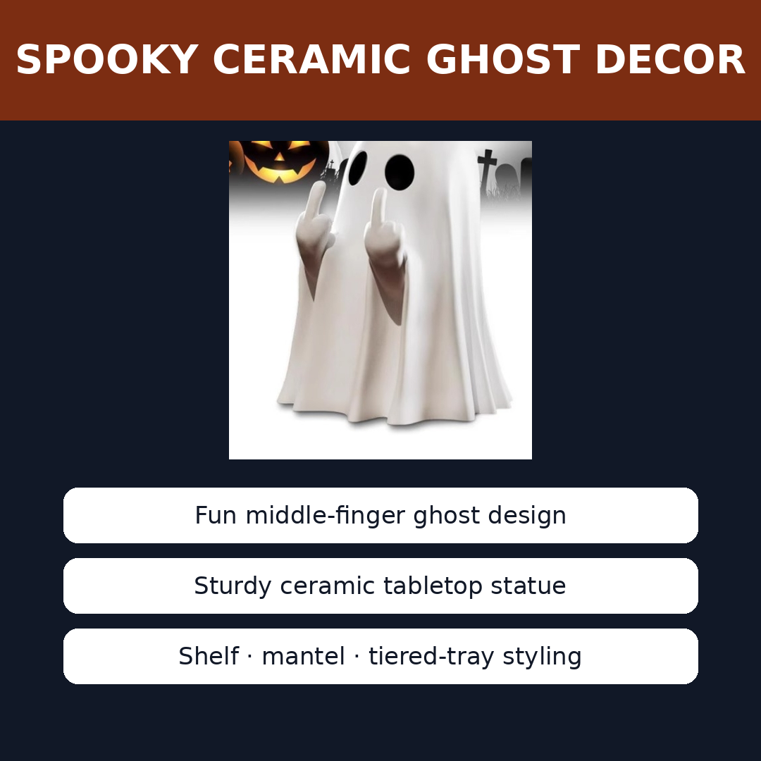 Ghost Halloween statue benefits - ceramic tabletop decor