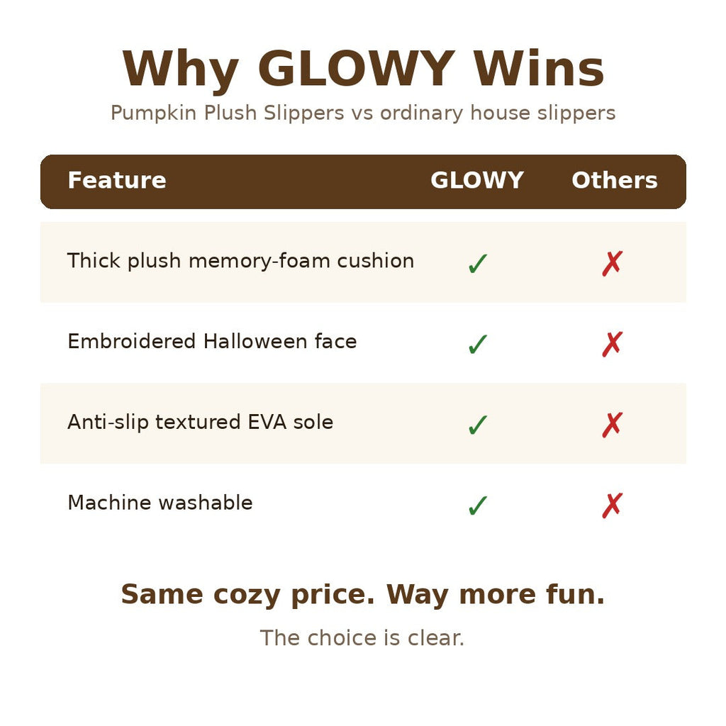 GLOWY pumpkin slippers vs ordinary house slippers comparison