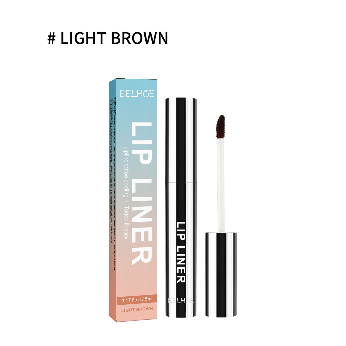 Peel-off lip liner stain - Light Brown shade, hero packshot