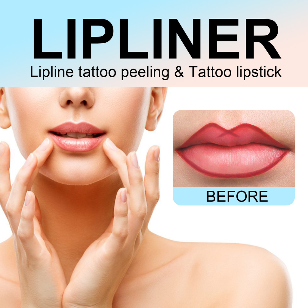 Peel-off lip liner lifestyle - defined lips before and after