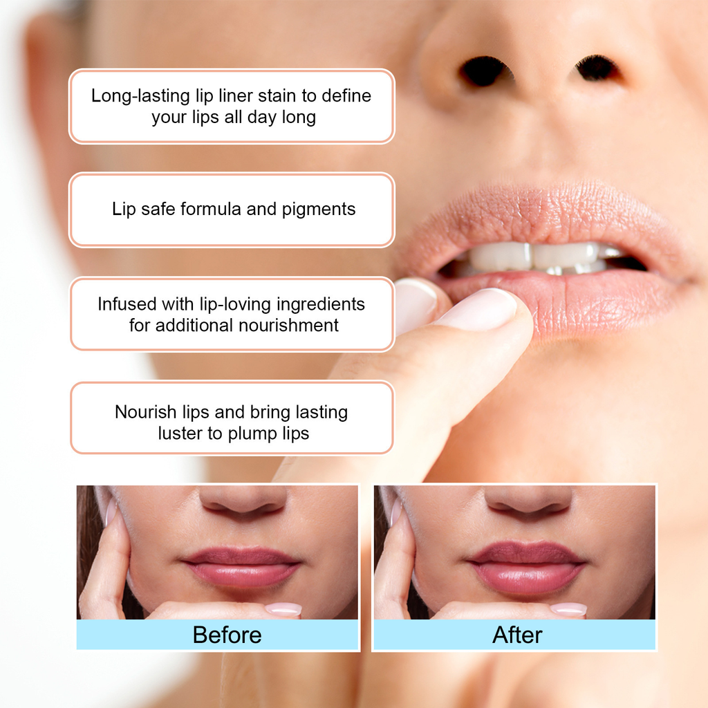 Peel-off lip liner benefits - long-lasting stain, lip-safe formula
