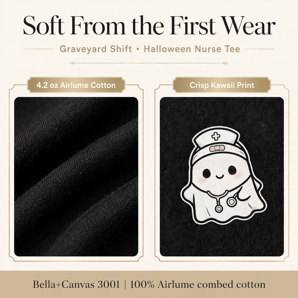 Graveyard Shift Nurse – fabric + print quality close-ups