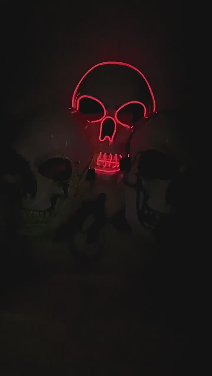Glowy™ LED Skull Halloween Mask – Colorful Light-Up Costume