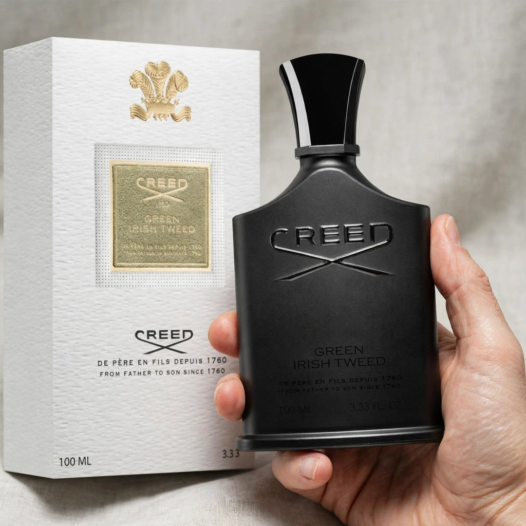 Creed Green Irish Tweed Eau de Parfum 100ml / 3.4oz for Men - styled product photo