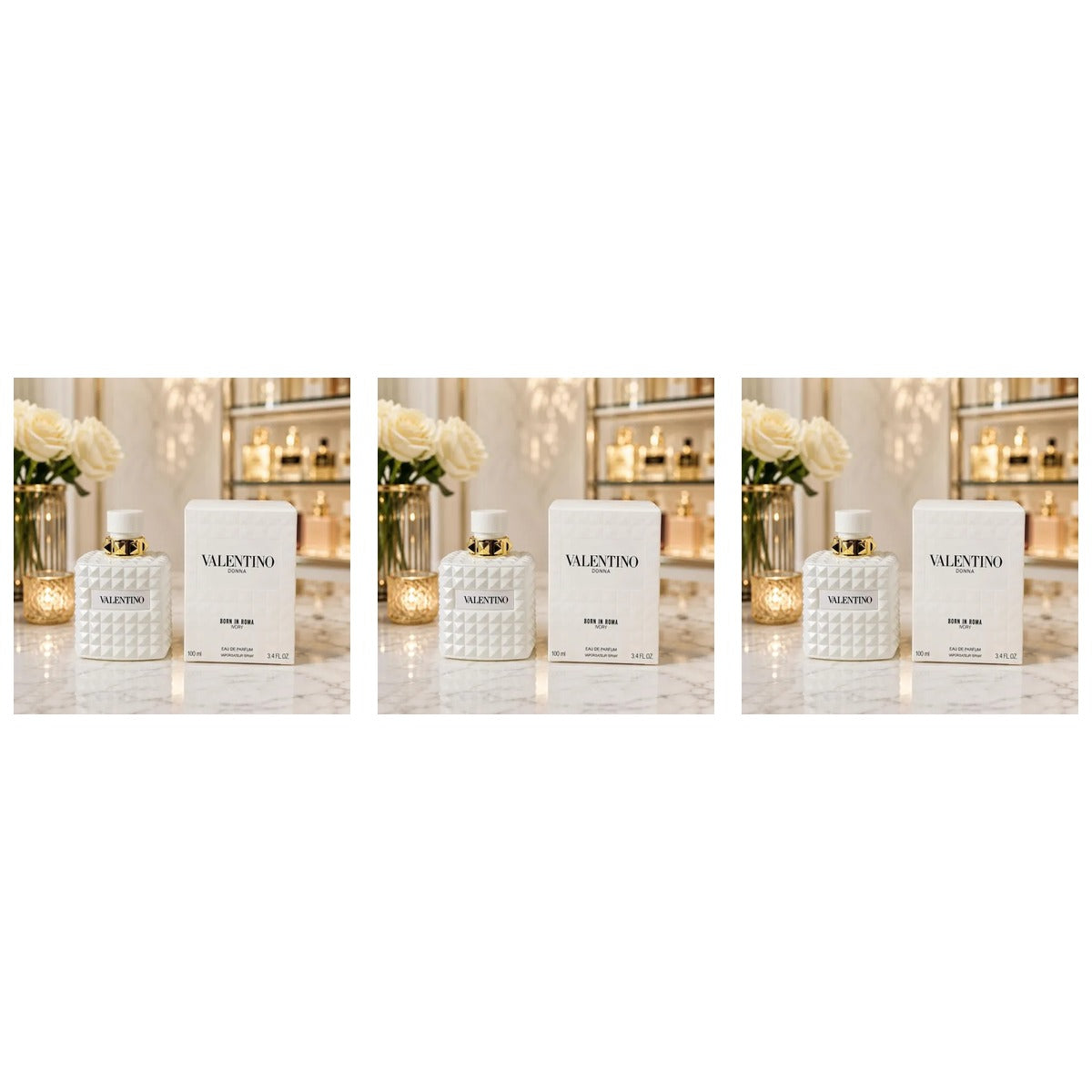 VALENTINO DONNA BORN IN ROMA IVORY NEW EDP 100ml - Trio - 3 Bottles (20% OFF)