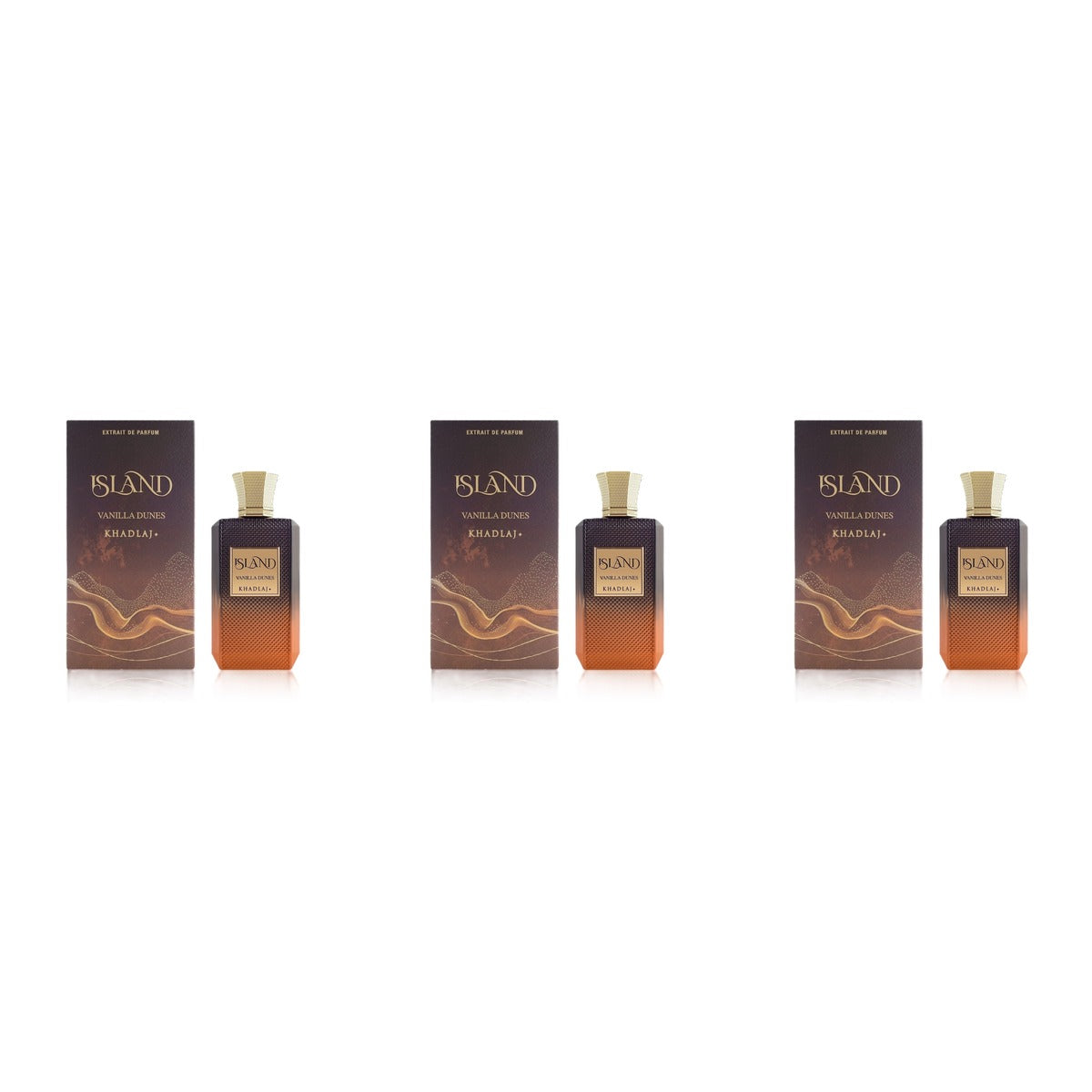 Khadlaj Island Vanilla Dunes Extrait de Parfum 3.4oz - Trio - 3 Bottles (20% OFF)