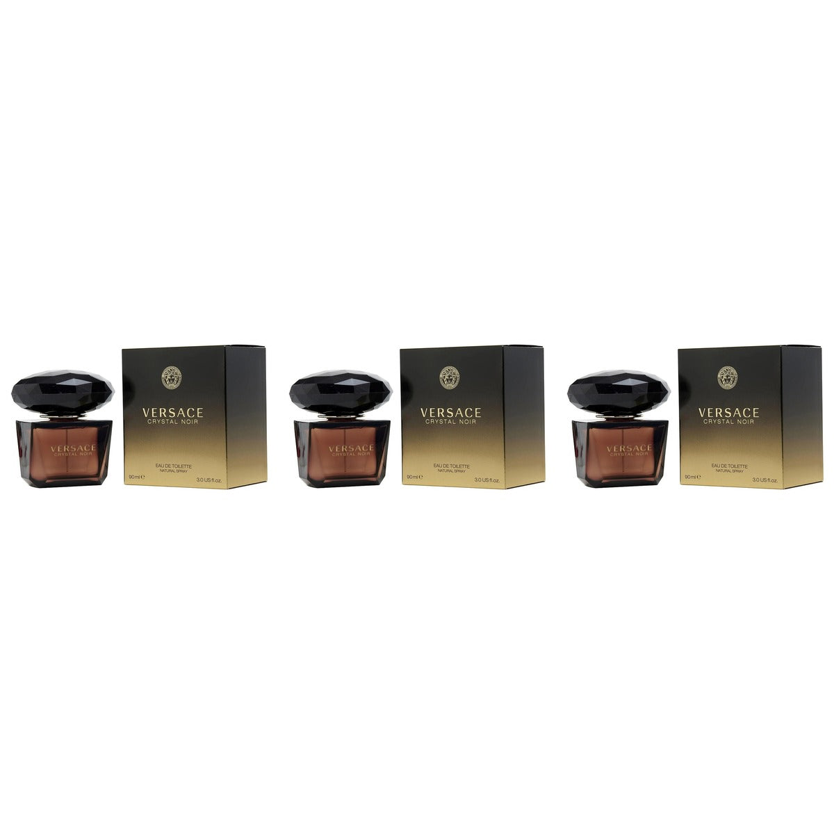 Gianni Versace Crystal Noir EDT 90ml - Trio - 3 Bottles (20% OFF)